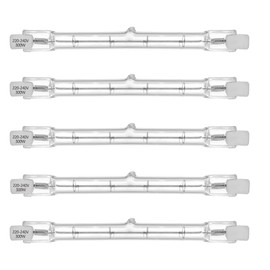 VINBE ECO HaloLine Halogen Tube, R7S Base, T3 Halogen Tube lamp, 230V, 230W=300W, 118 mm, Warm White - 2800K (5 Pieces)
