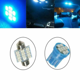 SHENKENUO 13pcs Bright Ice Blue Interior LED Lights Package Kit For 2003-2012 Honda Accord