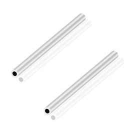 LAVMHAB 6063 Aluminum Tube 10mm OD x 6mm ID 2.0mm Wall Thickness 150mm Length, Aluminum Round Tubing Seamless Straight Pipes (2pcs)