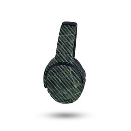 MightySkins Carbon Fiber Skin Compatible with Skullcandy Crusher ANC 2 - Green Marble | Protective, Durable Textured Carbon Fiber Finish | Easy to Apply
