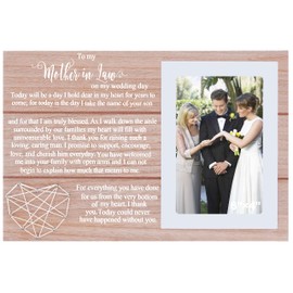 NZY Mother of the Groom Gift from Bride-to My Mother-in-Law,Wedding Day Gift-Thank You Gift-New Mom Appreciation Gift-Wedding Gifts-Bridal Shower Gift-Wood Picture Frame Photo Frame for 6''×4'' Photo