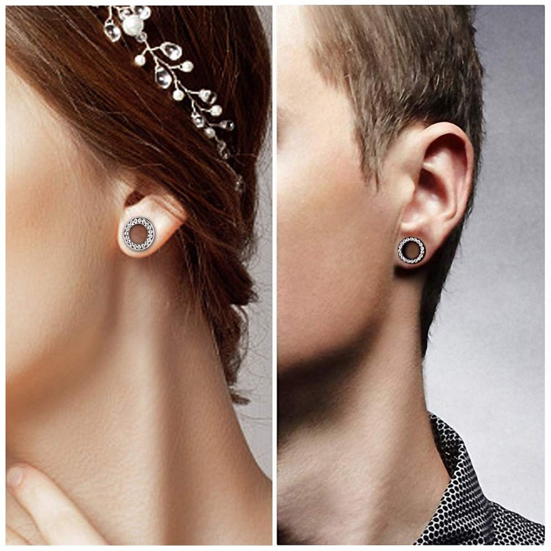 Beautidots 6 Pairs Stainless Steel Ear Gauges CZ Diamond Plugs