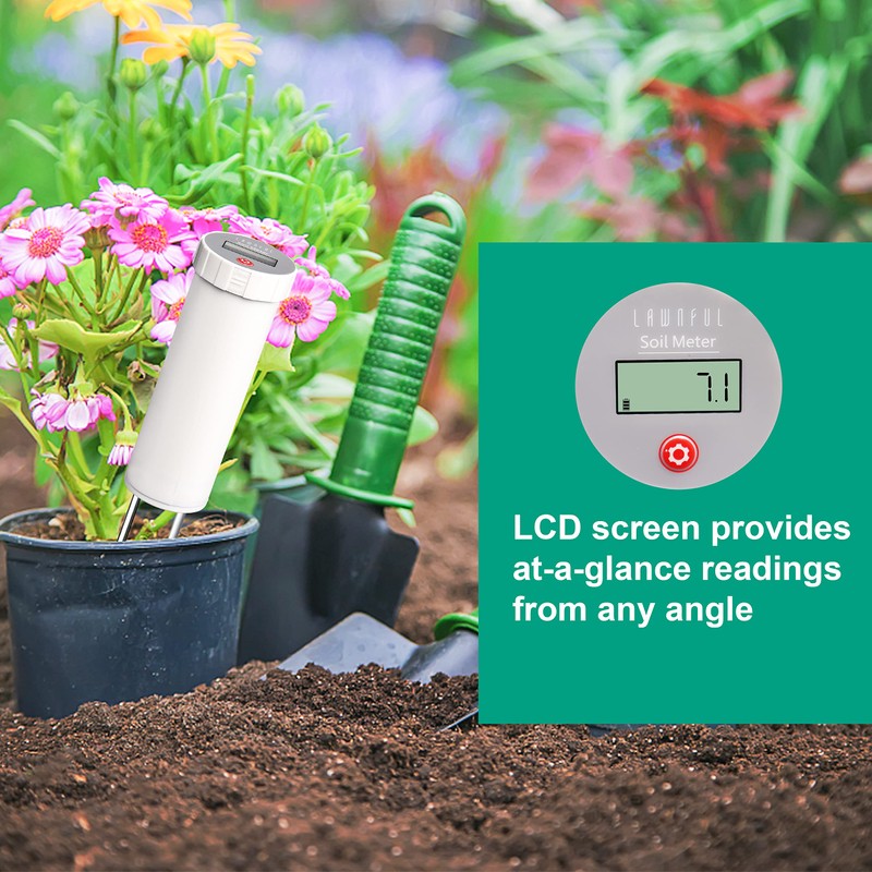 LAWNFUL Digital Soil pH Meter, Industrial Grade Soil pH Tester
