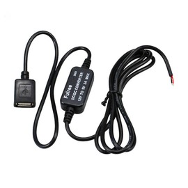 Tiardey DC DC Step Down Converter, 12V to 5V 3A USB Converter Voltage Step Down Regulator USB Connectors for Car Stereo Radio Monitoring LED Display