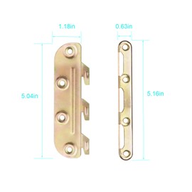 Surface Mounted Bed Rail Brackets-Bed Frame Hardware for Wood Bed Frame Headboards Footboards - Set of 4 (Screws Included)