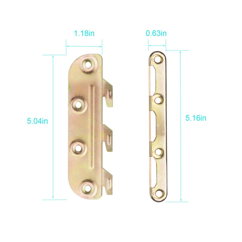 Surface Mounted Bed Rail Brackets-Bed Frame Hardware for Wood Bed