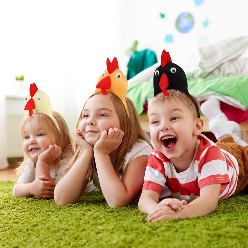SEWACC Chicken Headband, Pack of 4 Rooster Headband, Plush Toy