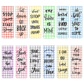 60 Pieces Inspirational Magnetic Bookmarks Motivational Magnetic Page Markers Positive Magnetic Page Clips for School Students Teachers Home Office Supplies