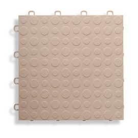 BlockTile B0US5130 Garage Flooring Interlocking Tiles Coin Top Pack, Beige, 30-Pack