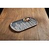 Mud Pie Blue Painted Leaf Platter, 10.5" x 17.5"