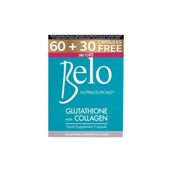 Belo Nutraceuticals Glutathione + Collagen Dietary Supplement - 60 Count - New!!