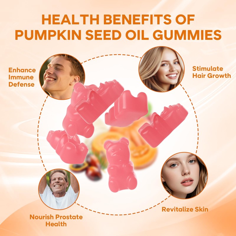 BVIVLOO Pumpkin Seed Oil Gummies with Saw Palmetto, Organic Pumpkin