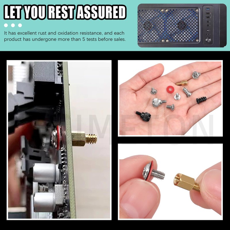 Cimeton 293Pcs Computer Screws Assortment Kit Motherboard Standoffs Screw Computer