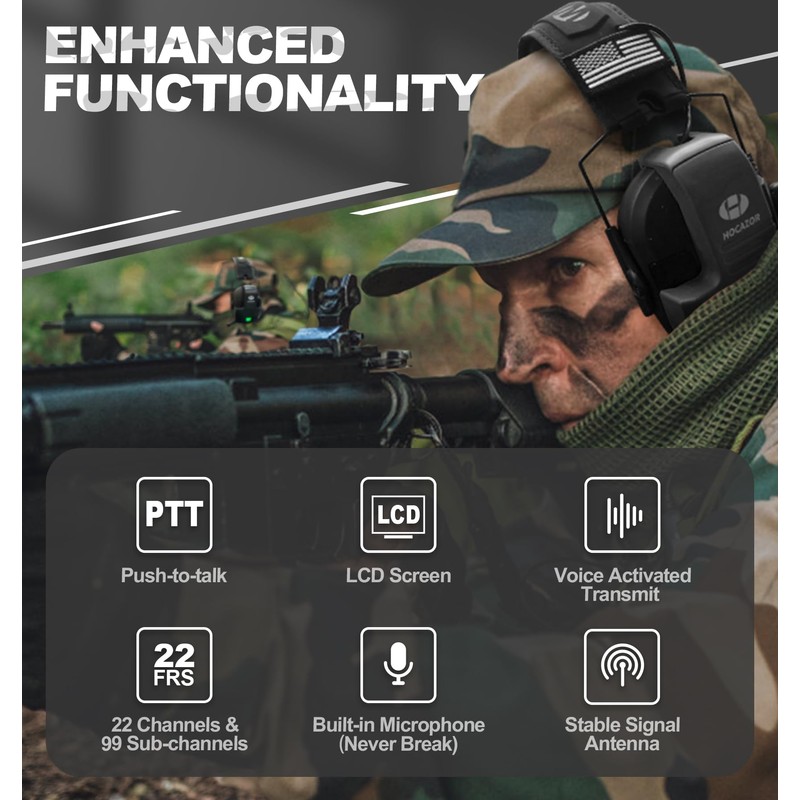 Hocazor W01 Walkie Talkies Compatible with Walker's Razor Slim Electronic