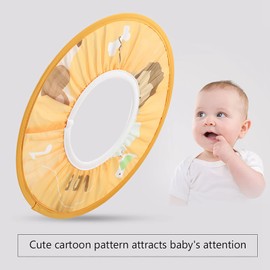 Waterproof Fabric Shower Cap for Baby Kids Elastic Hair Yellow