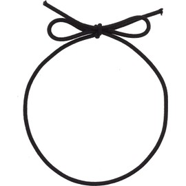 Mandala Crafts 16 Inches Black Stretch Loops with Pre-Tied Bows from Elastic Ribbon - Metallic String Elastic Bows for Gift Boxes Tags Gift Wrapping Pack of 100