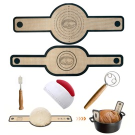 2 Pcs Silicone Bread Sling for Dutch Oven - Round and Oval, Comes with Dough Cutter, Whisk & Scoring Knife