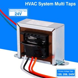 24v 50va Control Transformer， Primary 120, 208, 240V Secondary 24V Isolation HVAC Furnace Transformer Multi Tap