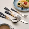 DINYWOW 20-Pieces Black gold Silverware Sets for 4,Black gold Handle