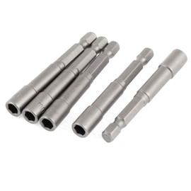sourcingmap 1/4 Inch Hexagon Shank 5.5mm Hex Nut Socket Driver Bit Adapter 5pcs