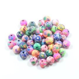 100Pcs Loose Beads Assorted Set Colorful Craft Beads DIY Large Round Clay Spacer Beads Cratfing Beads for Jewelry Making Beads