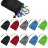 JnTech Mesh Pouch Drawstring Bag Set of 10 9x13cm Black