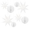 MIAHART 8 Pack Christmas Hanging Star Decoration 4 Pcs 9-Pointed