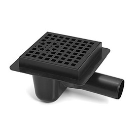 Sewerage Plastic Floor Ground Drain with Black Square Pattern Grid 50mm Pipe Diameter