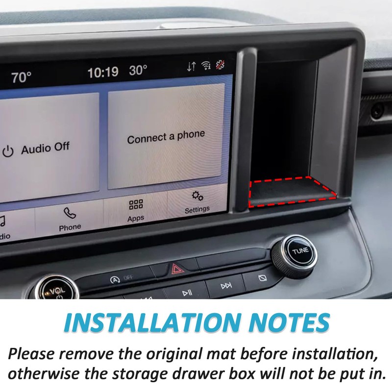 TOPINSTALL Hidden Screen Drawer Organizer Compatible with 2022-2024 Ford Maverick