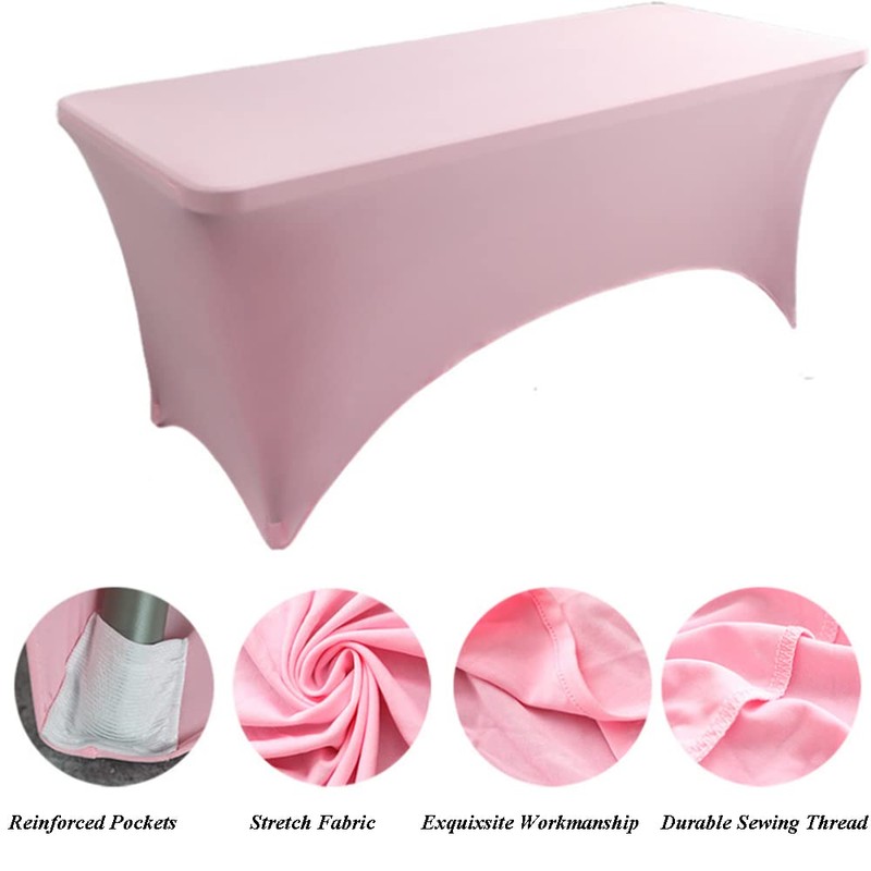 Skyour Stretch Spandex Tablecloth 4ft/5ft/6ft/8ft Foldable Rectangle Elastic Fitted Tablecloth