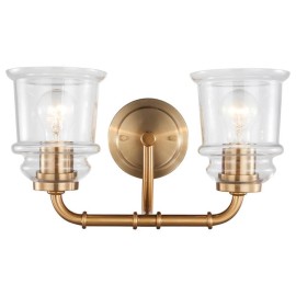 Woodbridge Lighting Elliot 2-Light Transitional Metal Bath in Brass