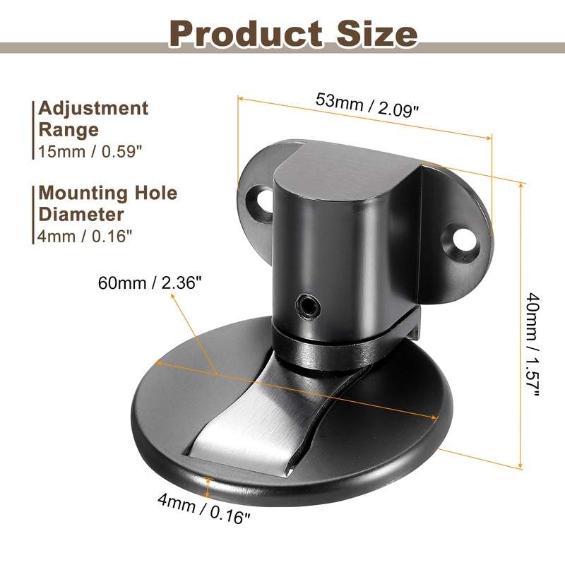 QUARKZMAN Magnetischer Türstopper, leiser magnetischer Bodentürstopper, verstellbarer Bodentürfang mit Klebeband