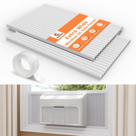 GCGOODS Window Air Conditioner Side Panels, Adjustable Window AC Side Panel Kit Fits Up to 17 inch H x 19-1/4 inch W, Extra Wide Window Air Conditioner Curtain Screen Replacement Kit, 2 Pack