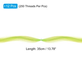 PATIKIL Crystal Flash Fly Fishing Line Fly Tying Material, 12Pcs 250 Strands Dry Flies Decorating Accessories for Making Fishing Hook Lure Flies, Fluorescent Green
