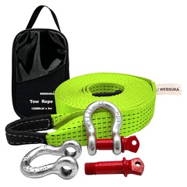 Heavy Duty Tow Straps Recovery Kit 3" x 26ft, 35000 lbs Break Strength,Heavy Duty Tow Strap with D-Ring Shackles for Truck, Jeep, SUV, ATV Tow 2" x26ft-12000lbs