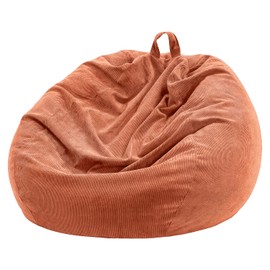 Nobildonna Bean Bag Chair Cover (No Filler) for Kids and Adults. Extra Large 300L Bean Bag Stuffed Animal Storage Washable Soft Premium Corduroy Stuffable Bean Bag Cover (Sandy Brown)