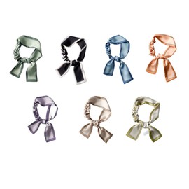 CCAIPU 7-Piece Silk Scarf Set for Women - Colourful Satin Scarves, Elegant Hair Towels, Scarves and Pocket Bands - Fashionable Accessory for Any Occasion, multicoloured