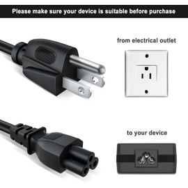 PowerHOOD UL Listed 4FT 3 Prong AC Power Cord Repalcement for Victrola Mayfield Full-Size Jukebox VJB-130 VJB-130-SDF 3-Speed Belt Driven Turntable Vinyl Record Player Power Charger Cable