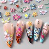 TailaiMei Star Nail Stickers, 4 Sheets Embossed Gold Sliver Star