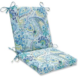 Pillow Perfect Outdoor/Indoor Gilford Baltic Square Corner Chair Cushion, 36.5" x 18", Blue