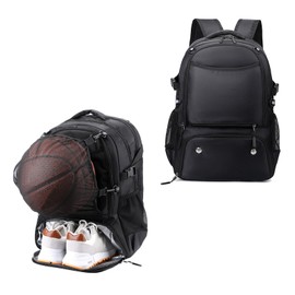 Basketball Backpack, Large Capacity Basketball Bag with Shoe Compartment and Detachable Independent Mesh Bag for Volleyball, Soccer, Breathable Gym Sports Training Equipment Bags for Man Women