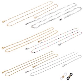 Pedobo Eyeglass Chain for Women, Stainless Steel Sunglass Chain Eyeglass Holder Strap, Lanyard for Face Mask, Glasses, Eyewear -6Pcs (Gold + Silver)