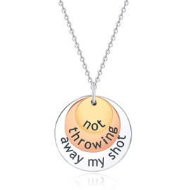 Botrinal Not Throwing Away My Shot Tri-layer Necklace,Hamilton Charm Rise Up Necklace for Teen Broadway Musical Inspired Jewelry