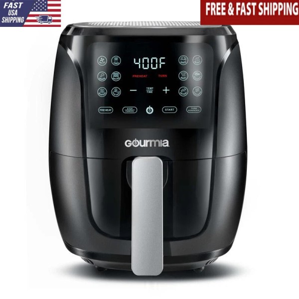Digital Air Fryer 4Qt Guided Cooking 12 Presets Nonstick Cleanup
