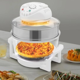 Toolzia 17.96Qt Visual Air Fryer - 1200-1400W 360° Hot Air Circulation Oil-Free Cooker with Grill Rack