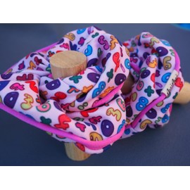 MeiMei Number National Maths Pattern Fabric Hair Tie Rubber Elastic Band Bobbles Scrunchies, Handmade Grils Women Hair Accessories, 1 Piece (Numbers 6, Chiffon Scrunchie)