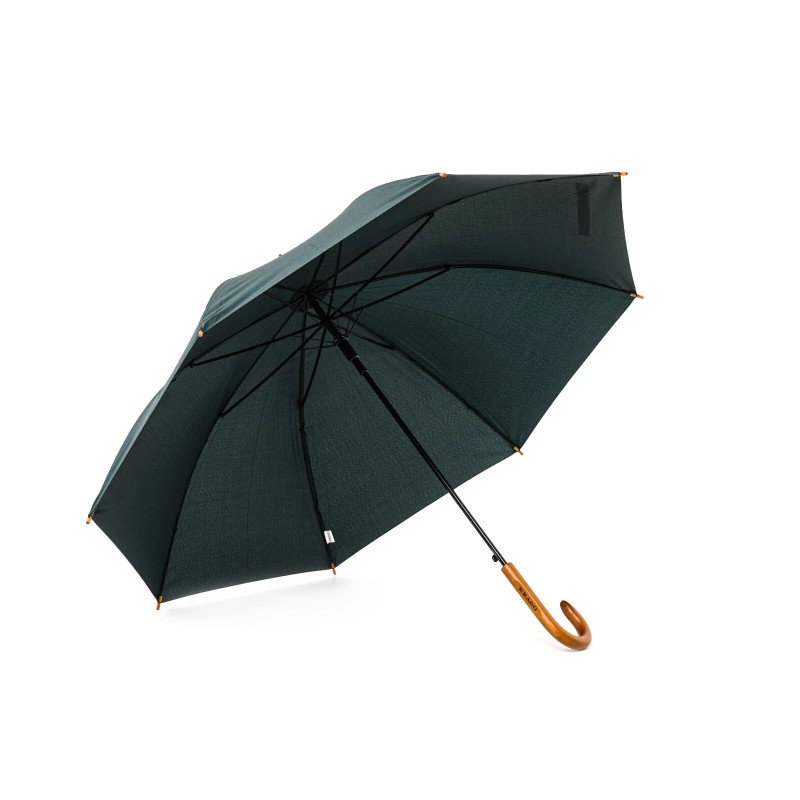 Krago Real Wood Handle Classic Auto Open Stick Umbrella Green