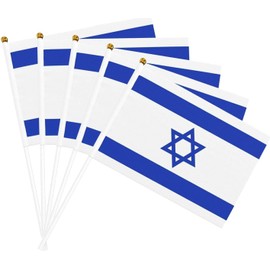 Israel Flags on Stick 20 Pack, Small Handheld Israeli Flags, Jewish Flags for Events Parade Decoration, Anti-Ultraviolet Fade Indoor Outdoor