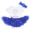 My First Hanukkah Blanco Body Azul Lentejuelas Tutu Romper nb-18