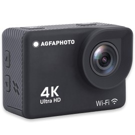 AgfaPhoto Realimove AC9000-30M Waterproof Digital Action Camera (True 4K, ICE Anti-Shake, 170° Angle, 2.0 Inch LCD Screen, 18 Accessories, Wi-Fi) Black